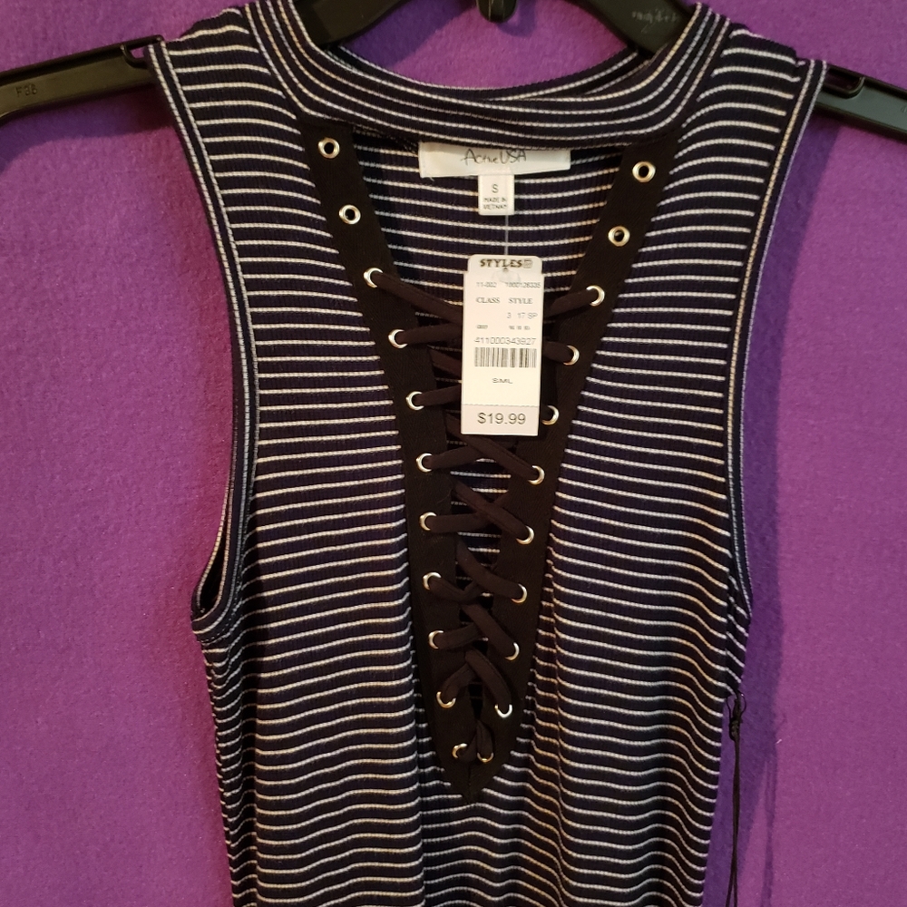 NWT Small sleeveless deep v cut dress